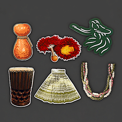 AHS Hula Magnet & Sticker Collection (7 Pieces)                            